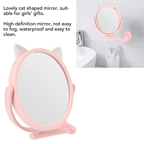 Tita-Dong Wall Mounted Makeup Mirror, Pink Lovely Cat Shape Vanity Mirror, Adjustable Anti Fogging Clear Image Cosmetic Mirror Modern Wall Mirror Cosmetic Mirror For Bathroom Living Room #TOP3