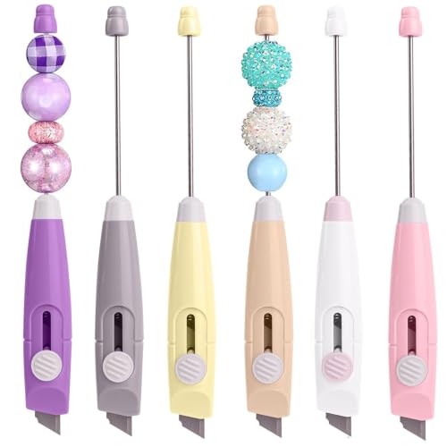 Frinnovan, Beadable Letter Opener Blanks - Metal Envelope Slitter Mail Openers with Beaded Design Colorful (6 Colors 3, 6 Pack)