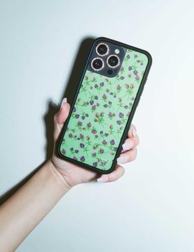 Image of Wildflower Cases - Compatible with iPhone 16 Pro Max| Protective Black Bumper, 6.5ft Drop Test Certified, Women Owned Small Business | Floral Green Aesthetic Dainty Cute | Purple Posie Rosie