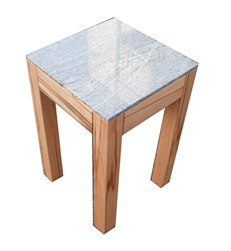 Mesa auxiliar Núcleo haya maciza con tablero de granito. Dimensiones: 30 x 30 x 45 cm alto.