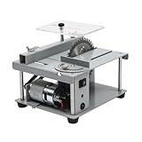 Tischkreissäge Mini Tischsäge 96W Säge DIY Schneidwerkzeug Set 10000rpm 7-Gänge Einstellbare für Holzbearbeitung, Schnittprojekte - Silber
