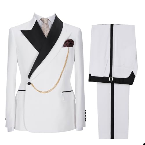 Costume Veste et Pantalon à Un Bouton Homme Silhouette Ajustée Bal de Fin d'année