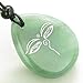 Magic Old Tibetan All Seeing Eye of Buddha Amulet Green Quartz Pendant Necklace