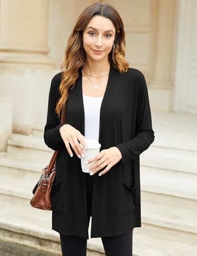Newchoice Womens Casual Lightweight Cardigans with Pockets Loose Long Sleeve Open Front Cardigan4