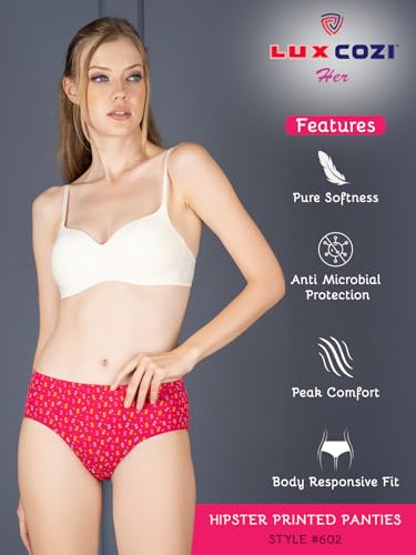 Image of Lux Cozi Women's Cotton Hipster Panties (Prints May Vary)