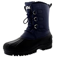Mens Muck Lace Up Short Nylon Winter Snow Rain Lace Up Casual Duck Boots - Navy - UK 13 US 14 EU 47