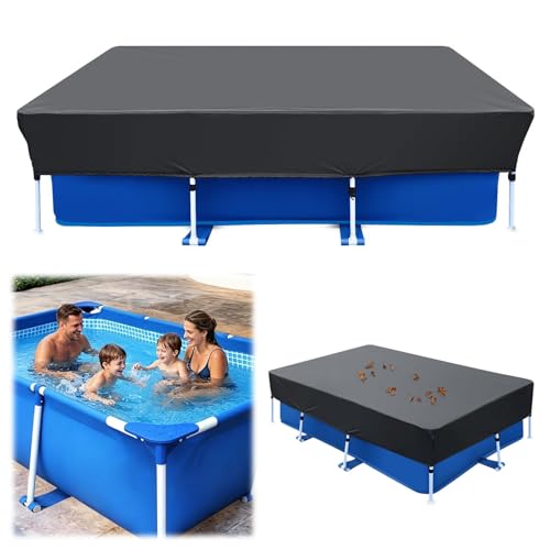 Bâche pour Piscine Rectangulaire - Housse Oxford Coupe-Vent avec Protection UV - pour Piscines Hors-Sol et à Structure - Utilisation Été et Hiver