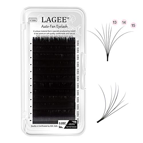NAGARAKU Eyelash Extensions Individual Lash 0.05 C curl 13-14-15mm Mix Classic 3 Layers Camellia Faux Mink Lash Soft Light no glue on base Mega Volume