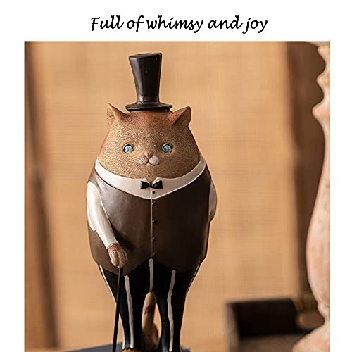Nobele Kat Paar Statues Sculptures Decorative,Amerikaanse Stijl Creatief Decoration Figures,Schattige Diertjes Statue… - Image 6