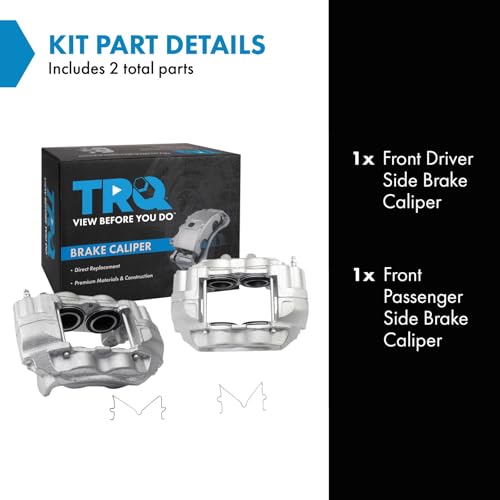 Image of TRQ Front Driver and Passenger Side Brake Caliper Set Hardware Compatible with 2000-2003 Toyota Tundra Caliper Casting #S13WE 2001-2003 Sequoia Casting #S13WE