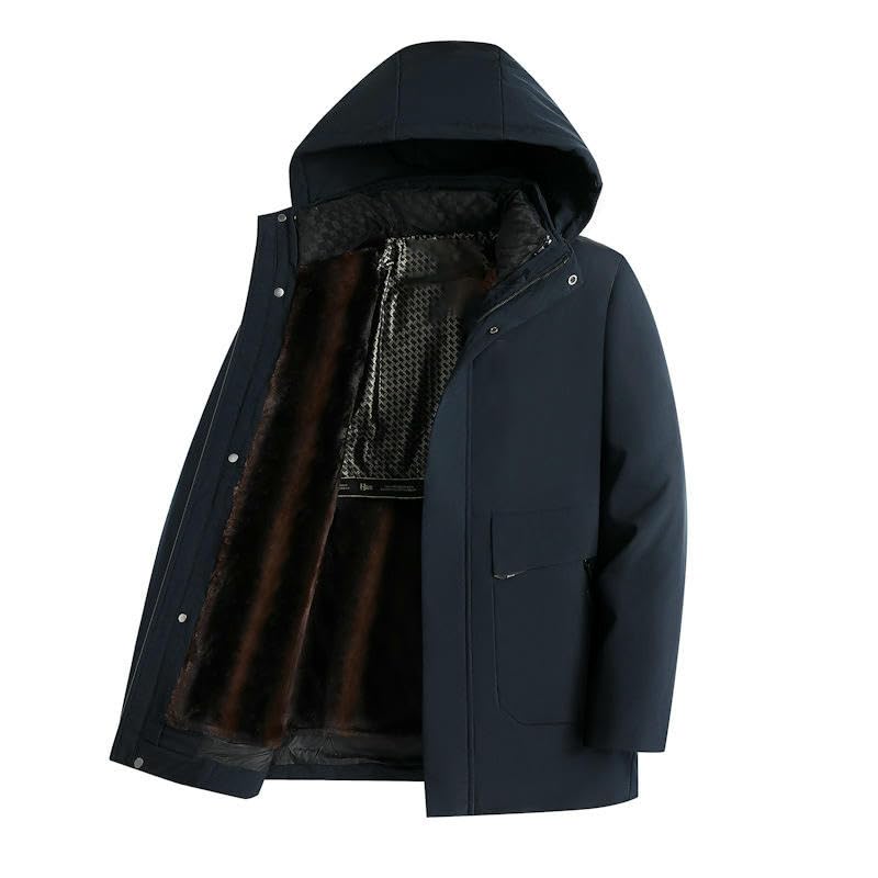 Chaqueta acolchada para hombre de invierno casual con capucha y forro extraíble 4
