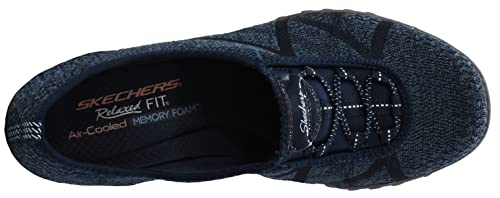 Skechers Women's Breathe Easy-A Look Mary Jane Flat, Navy, 7.5 M US