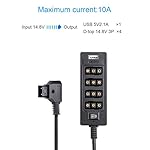 Fomito-Dtap-Splitter-Cable-with-Power-Switch-D-tap-for-V-Mount-V-Lock-Gold-Mount-Battery-to-3P-x-4-Female-Port-for-LCD-Monitor-LED-Video-Light-BMPCC-4K-6K-and-ARRI-RED-Camera