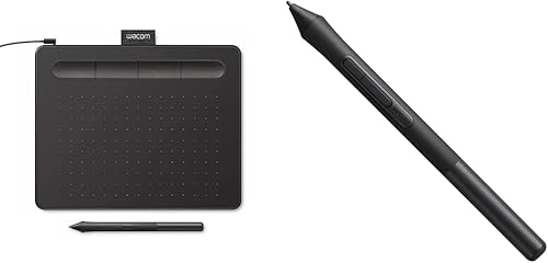 Wacom CTL4100 Intuos - Tableta de dibujo gráfico con 3 software adicional incluido, 7.9 x 6.3 pulgadas, paquete negro con bolígrafo Wacom LP1100K 4K