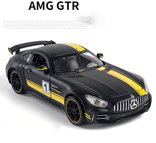 Image of LONGMIRE 1:24 Metal Pull Back Diecast Car Model with Sound Light Boys Gifts Toys for Kids Pack of 1, Multicolor (1:24 Benz GTR)