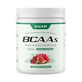 Snap Supplements BCAA Powder - 5g Vegan Branched Chain Amino Acids (2:1:1 Leucine Isoleucine Valine) + Essential Amino Acids with Nitric Oxide Booster, 30 Servings, Pomegranate Watermelon