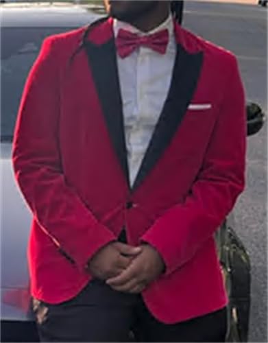 Velvet Men's Suit Jacket One Button Prom Tuxedo for Men Peaked Lapel Blazer Sports Coat for Party Wedding4