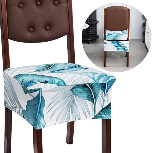 YUMYDG Chair seat Covers for Dining Room Set of 6 Stretch Chair Seat Slipcovers Protector Removable and Washable Kitchen Chair Covers