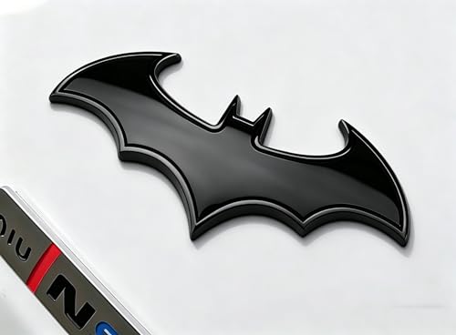 Image of 3D Metal Chrome Bat Emblem Badge Sticker Decoration for Car, Truck, Motorcycle, RV, Scooter, SUV, Door, Window (Black Bat)