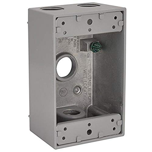 Bell 5321-5 Raco Weatherproof Outlet Box, 1 Gang, 18.3 Cu-In X 4-1/2 In L X 2-3/4 In W X 2 In D, 4-1/2" X 2-3/4", Product Specific #TOP21