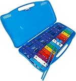 Xilófono Glockenspiel Metalófono 25 Tecche Metalliche Strumento,musicale di piastra di alluminio di 25 toni, percussionato a mano, con Custodia Amarillo,Metalófono Percussione Manuale