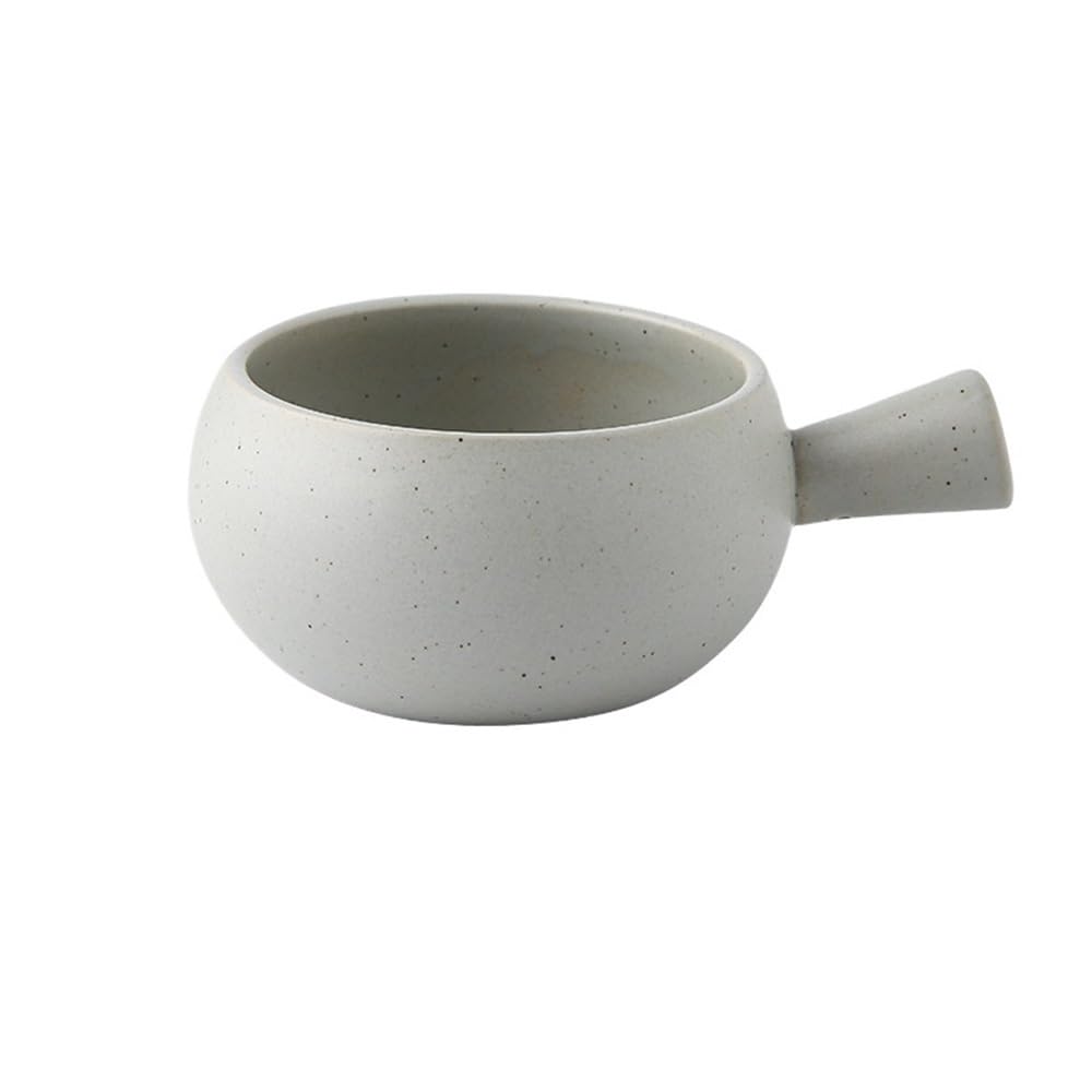 Bol à poignée en céramique bleu-vert de 6 pouces pour soupe et petit-déjeuner