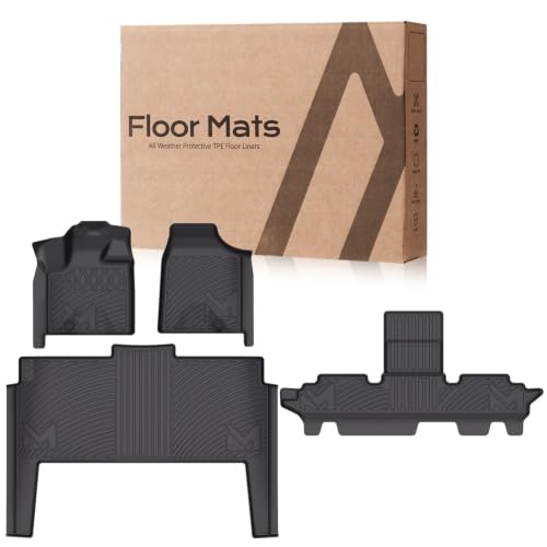 Image of TPE Automotive Floor Mats Custom for 2011-2021 Dodge Grand Caravan 7 Seats / 08-16 Town & Country, All Weather Protection Waterproof Floor Liner Front & Rear Row Full Set Car Mats