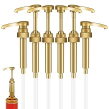 Kdzdong-6Pcs Gold Coffee Syrup Pumps, Compatible with 25.4 Oz/750ml Bottles, Great for Home & Coffee Bar Drinking Mixes, Tea, Beverage, Cocktails