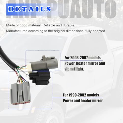 ANP PUAUTO 2 Pcs Tow Mirrors Adapter for Ford F250 F350 F450 F550 Super Duty Truck 1999-2007 Mirrors Conversion Harness Wiring Connector