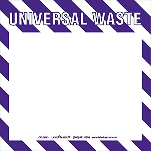 Labelmaster CFUWM3 Universal Waste Label, Blank, No Ruled Lines, Pin-Feed Paper (Pack of 500)