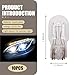 Neferta Pack-10 Car T20 1891/7443 Brake Light Bulb, 12V 21/5W Double Filament Stable High Brightness Indicator Light, Waterproof Plug and Play Micro Bulb Replacement, Universal for Cars (White)