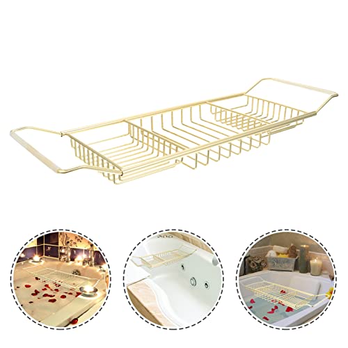 Ipetboom Phone Holder Bathtub Tray Stainless Steel Over Bath Tub Table Shelf Expandable Bath Organizer Soap Red Wine Rack Holder Bath Tub Tray Tub Rack For Home Kitchen Bathroom Golden Bath Toys #TOP7