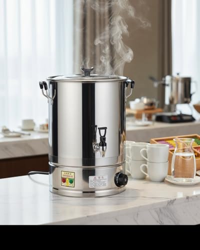 Image of 2000W Electric Water Boiler with 40L Gross Heating Capacity | Stainless Steel Commercial Heating Machine for Hotel, Restaurant, & Canteens | Tea Coffee Milk Dispenser (30L Net)