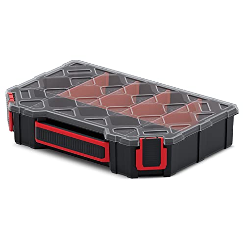 Kistenberg Tager 30 Tool Organiser Tool Box with 4 Removable Compartments Transparent Lid 30 x 21 x 8 cm