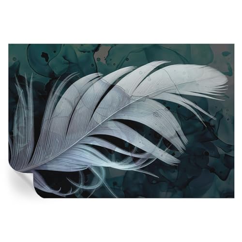 Papel pintado autoadhesivo pluma etérea para renovar paredes sin obras con vinilo 152x104 2