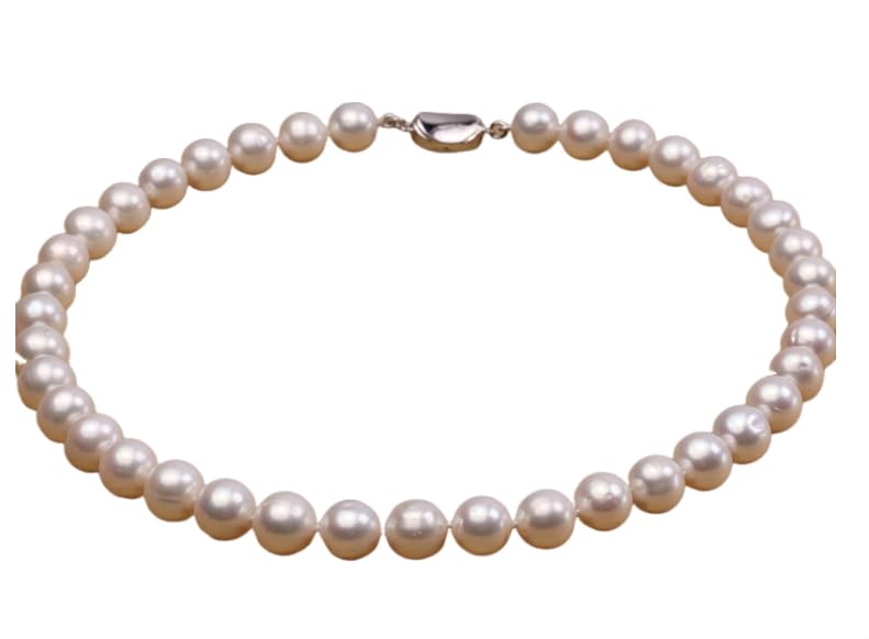 Collier perles d'eau douce blanches 11 mm rondes, l'excellence de la joaillerie classique