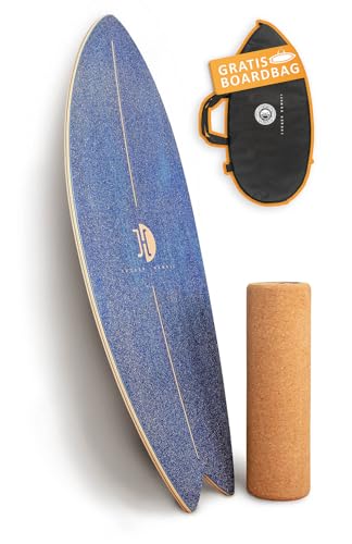 JUCKER HAWAII Surf Balanceboard Ocean Rocker Blue | Balance Board mit einmaligem Rocker Shape | Balance Board aus Holz inkl. Korkrolle | Surf Balanceboard JUCKER HAWAII Surf Balanceboard Ocean Rocker Blue | Balance Board mit einmaligem Rocker Shape | Balance Board aus Holz inkl. Korkrolle | Surf Balanceboard