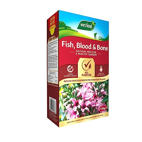 1.5kg Fish, Blood & Bone Natural Fertiliser - Natural All Purpose Fertiliser Ready to Use, Ideal for fast growing flowers, fruits and vegetables.