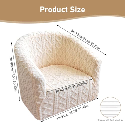 Housse de chaise tonneau extensible avec bandes antidérapantes
