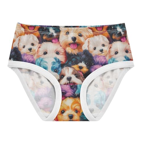 Girls Underwear Soft Cotton Colorful Puppies Dogs Kids Panties in Sizes 2/3t, 4t, 5t, 6 and 8