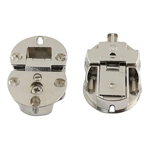 HSCGIN Fall Flap Hinge 2PCS 90 Degree Page Turning Axis Adjustable Cabinet Door Concealed Hinges Zinc Alloy Drop Front Desk Drawer Butt Hinge Concealed Hinge Silver 56x37 mm Cover