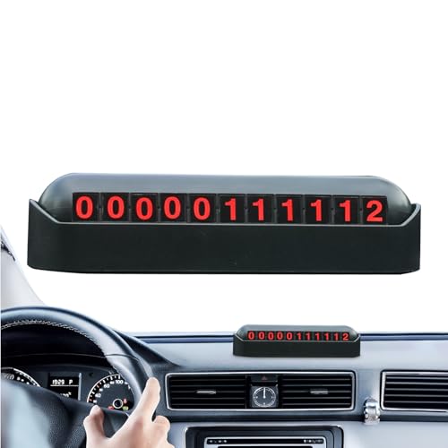 Placa de número de estacionamiento temporal,Placa de número de teléfono para coche,Placa de matrícula de aparcamiento con estilo Tarjeta de aparcamiento | Prácticas decoraciones para salpicadero de co