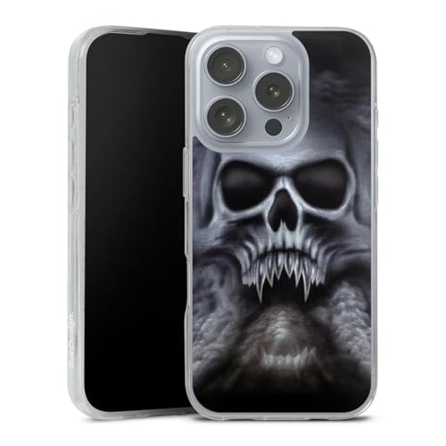 Coque silicone iPhone 16 Pro crâne pour votre style Halloween