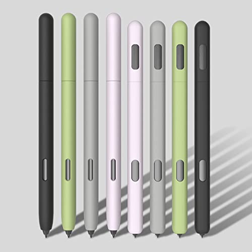2 Pack Cute Design Silicone Sleeve Case Compatible With Samsung Galaxy Tab S7/S7+/S7 Fe/S8/S8+ /S8 Ultra S Pen, Protective Skin Cover Case Non-Slip Smooth Grip Holder(Purple+Green) #TOP5
