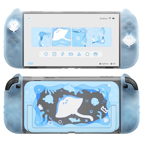 playvital Coque de Protection pour Nintendo Switch 2,Coque Rigide Dockable avec Grips en Silicone pour Switch 2 Joycon & Capuchons Joystick & Autocollant,Étui Housse Antichoc-Bleu Menthe