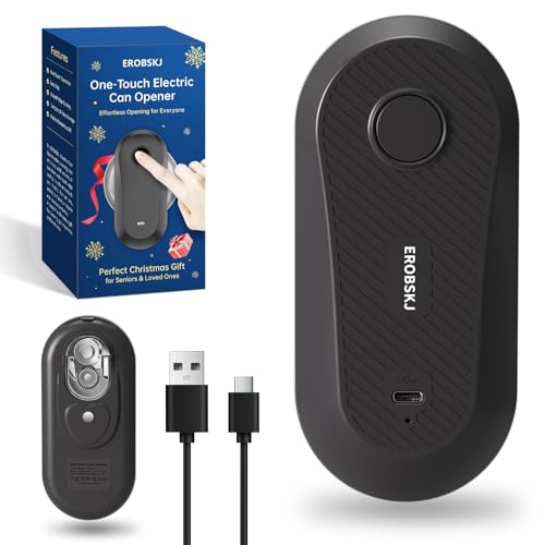 Auto Electric Can Opener, Rechargeable Can Openers for Seniors & Arthritis, One-Touch Automatic Can Opener, Hands-Free, Smooth Edge, Compact, Cordless, Food-Safe Kitchen Gadgets