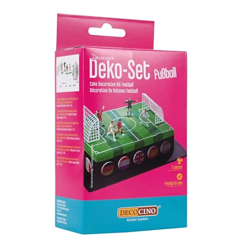 DECOCINO Deko-Set (7 Stk.) Fußball-Tortenaufleger für Torten &Kuchen– Fußball-Deko für Gebäck...