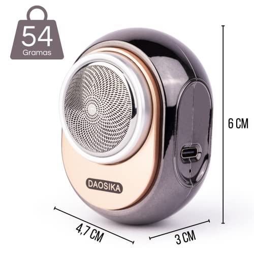 Barbeador Elétrico Portátil Mini com Bateria Recarregável USB e Lâmina Giratória