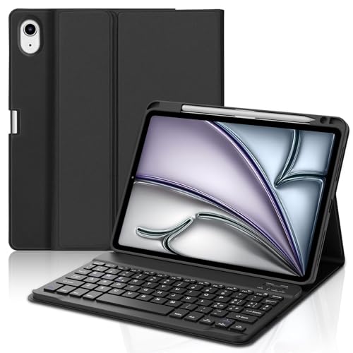 IVEOPPE Tastiera iPad Air 11 M4 2026/M3 2025/M2 2024, Cover Tastiera Italiano QWERTY Bluetooth Staccabile iPad Air 11 Pollici 2024/2025/2026, Nero
