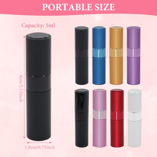 8 PCS Portable Perfume Bottles Refillable, Atomizer Sprayer for Perfume, Lightweight and Portable, 8 Colors to Choose From, Perfect for Travel Accessories (8ml)2
